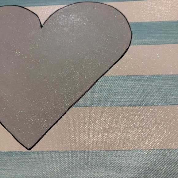 Heart Stripe Shimmery Canvas Print 9x12 - Picture 6 of 7